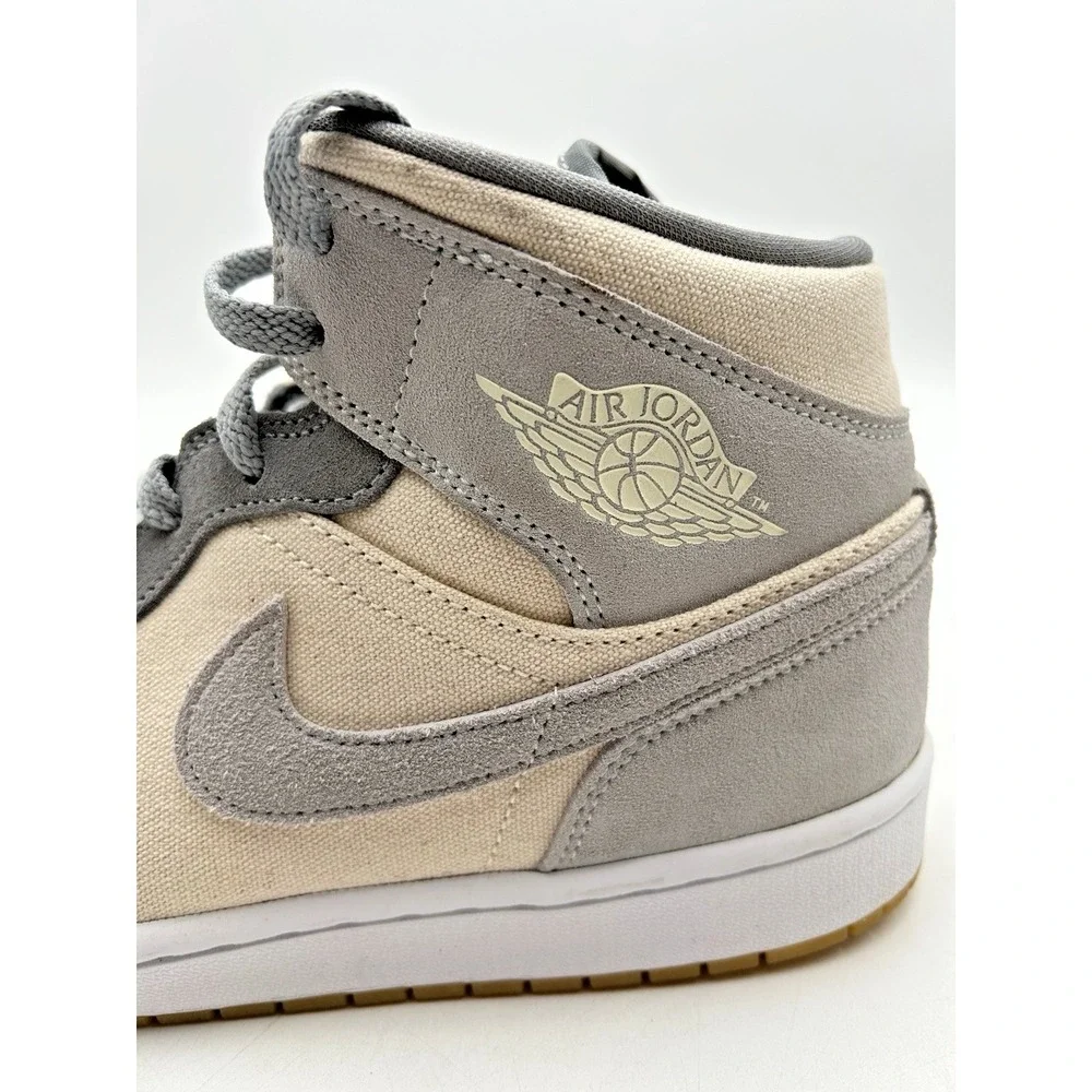 Jordan Air Jordan 1 Mid SE Coconut Milk Particle Gray Suede DN4281-100 Mens 11